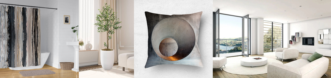 collage of minimalist home decor products  displaying texture and neutral colors