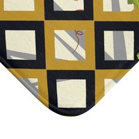 Country Garden Geometric Shower Curtain, Bath Mat