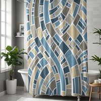 Modern Mosaic Shower Curtain in a contemporary bathroom