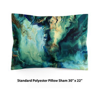 Blue Abstract Art Bedding, Cotton or Poly