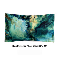Blue Abstract Art Bedding, Cotton or Poly