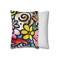 Pop Art Graffiti Doodles Pillow Cover