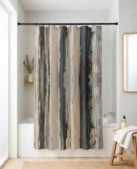 Neutral Modern Art Striped Shower Curtain
