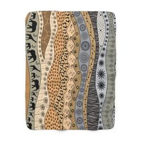 Small Neutral African Art Fleece Blanket