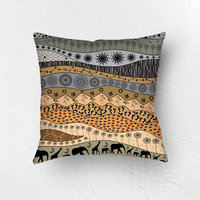 Neutral African Art Pillow