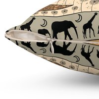 Neutral African Art Pillow hidden zipper