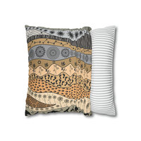 Neutral African Art Pillow Cover