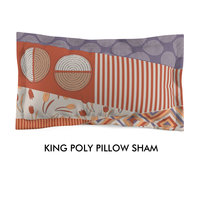 Terracotta & Lavender Abstract Geometric pillow sham