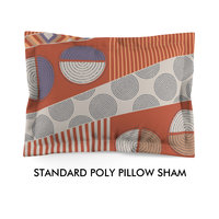 Terracotta & Lavender Abstract Geometric pillow sham