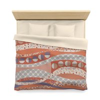 Terracotta & Lavender Abstract Geometric duvet cover king