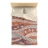 Terracotta & Lavender Abstract Geometric duvet cover twin