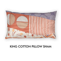 Terracotta & Lavender Abstract Geometric pillow sham