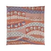 Terracotta & Lavender Abstract Geometric comforter queen