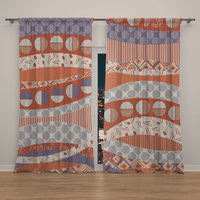 Terracotta & Lavender Abstract Geometric Bedding, Cotton or Poly