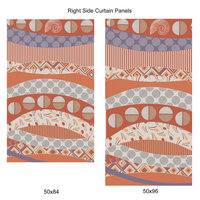 Terracotta and Lavender Abstract Geometric Window Curtains, Right Panels
