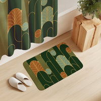 Forest Green Minimalist Art Deco Shower Curtain