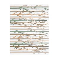 winter forest design blanket in an earthy color palette of tan, brown, sage green and white