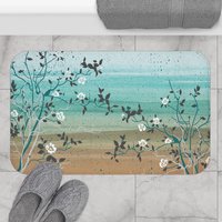 Tropical Beach Shower Curtain, Bath Mat
