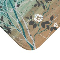 Tropical Beach Shower Curtain, Bath Mat