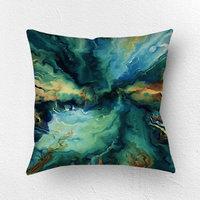 Blue Modern Abstract Art Pillow