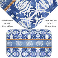 bath mat size chart and close up photo