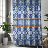 Blue Seashell Shower Curtain