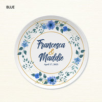 Personalized blue floral plate