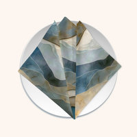 Blue Mountains Cotton Table Napkin on a side plate