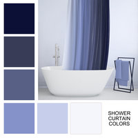 Blue Ombré Stripes Shower Curtain color chart showing all the gradations