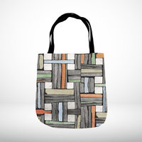 Mondrian Color Block Woven Tapestry Bag