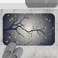 Moonlit Sky small bath mat, Navy Blue and Cream Ombré