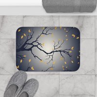 Moonlit Sky bath mat, Navy Blue and Cream Ombré
