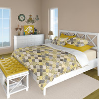 Mustard Yellow Diamond Pattern Bedding