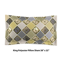 Mustard Yellow Diamond Pattern Bedding, Cotton or Poly