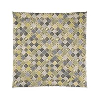Mustard Yellow Diamond Pattern queen comforter