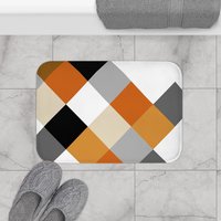 Burnt Orange Modern Geometric Shower Curtain