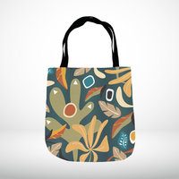 Multicolor Abstract Floral Woven Tote