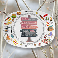 Personalized Family Camping Plastic Serving Platter