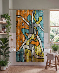 Funky Mid-Century Modern Dancers Shower Curtain