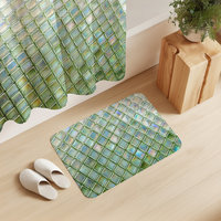 Green Ombré Tile Shower Curtain