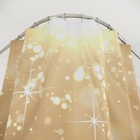 Gold Bokeh Lights Shower Curtain close up