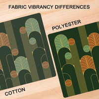 Forest Green Art Deco fabric vibrancy printing differences