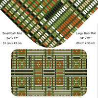 Beadwork bath mat size chart and close up