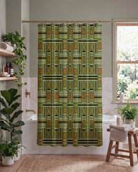 Beadwork Shower Curtain, Ethnic Tribal Weave Design