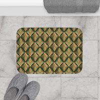 Floral Art Deco Shower Curtain, Bath Mat