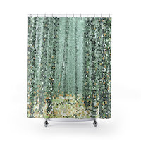 Green Trees Mosaic Shower Curtain