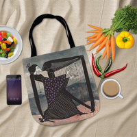 Dark Harpist Woven Shopping Bag