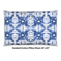 Blue Ikat Pattern Bedding, Cotton or Poly