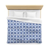 Blue Ikat Pattern king duvet cover