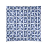 Blue Ikat Pattern queen comforter